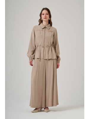 Nuss 1049 Cep Zımba Detay Pantolonlu Takım