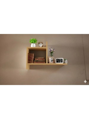 Çamsan Rafixa Bal Meşe Mdf Minimalist Tekli Duvar Rafı - Şık Kitaplık ve Dekoratif Obje Köşesi