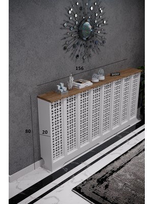 Bagax Truva Model, Beyaz Üstü Çam Renk,iç Ölçü 156 cm Dış Ölçü 160 cm Petek Kaplama, Dresuar