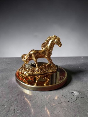 Hureggo Vintage ''metal Gold At Figürlü Biblo'' & 7,5x9 cm