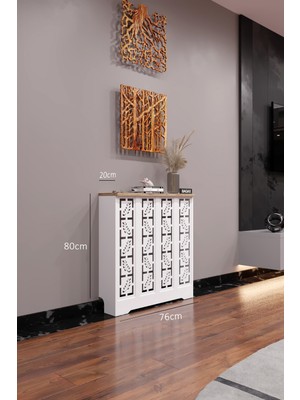 Bagax Assos Model, Beyaz Üstü Çam Renk, 76 cm Petek Kaplama, Dresuar