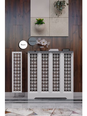 Bagax Ayasofya Model, Beyaz Üstü Antrasit Renk,iç Ölçü 76 cm Dış Ölçü 80 cm Petek Kaplama, Dresuar