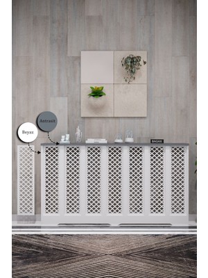 Bagax Zeugma Model, Beyaz Üstü Antrasit Renk,iç Ölçü 136 cm Dış Ölçü 140 cm Petek Kaplama, Dresuar