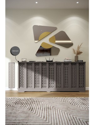 Bagax Perge Model, Antrasit Renk,iç Ölçü 176 cm Dış Ölçü 180 cm Petek Kaplama, Dresuar