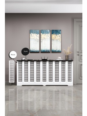 Bagax Ayasofya Model, Beyaz Üstü Siyah Renk,iç Ölçü 176 cm Dış Ölçü 180 cm Petek Kaplama, Dresuar