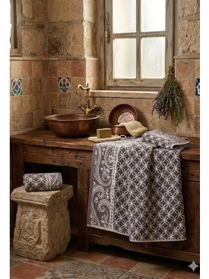 A.Z.H. (El ve Yüz Havlusu Hediyeli) (1 Adet) Bukle Cotton 70X140 Banyo Havlusu