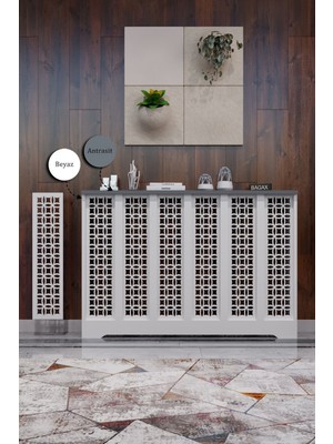 Bagax Ayasofya Model, Beyaz Üstü Antrasit Renk,iç Ölçü 116 cm Dış Ölçü 120 cm Petek Kaplama, Dresuar