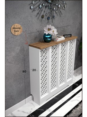 Bagax Pera Model,beyaz Üstü Çam Renk,iç Ölçü 76 cm Dış Ölçü 80 cm Petek Kaplama, Dresuar