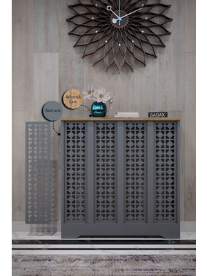 Bagax Truva Model, Antrasit Üstü Çam Renk,iç Ölçü 76 cm Dış Ölçü 80 cm Petek Kaplama, Dresuar