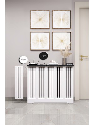 Bagax Efes Model, Beyaz Üstü Siyah Renk,iç Ölçü 96 cm Dış Ölçü 100 cm Petek Kaplama, Dresuar