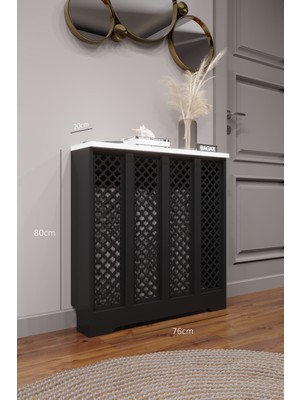 Bagax Zeugma Model, Siyah Üstü Beyaz Renk,iç Ölçü 76 cm Dış Ölçü 80 cm Petek Kaplama, Dresuar