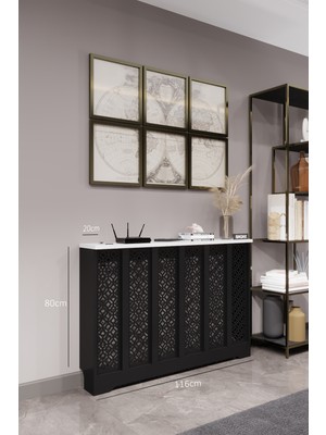 Bagax Pera Model, Siyah Üstü Beyaz Renk,iç Ölçü 116 cm Dış Ölçü 120 cm Petek Kaplama, Dresuar