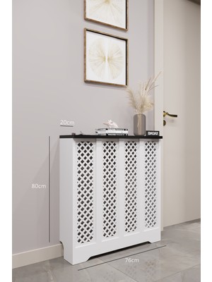 Bagax Perge Model, Beyaz Üstü Siyah Renk,iç Ölçü 76 cm Dış Ölçü 80 cm Petek Kaplama, Dresuar