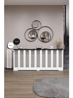 Bagax Bodrum Model, Beyaz Üstü Siyah Renk,iç Ölçü 176 cm Dış Ölçü 180 cm Petek Kaplama, Dresuar