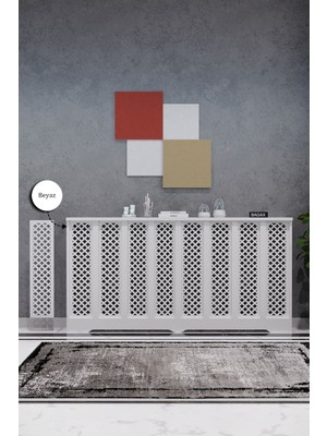 Bagax Perge Model, Beyaz Renk,iç Ölçü 156 cm Dış Ölçü 160 cm Petek Kaplama, Dresuar