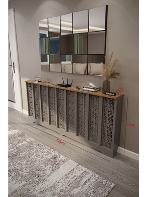 Bagax Karatay Model, Antrasit Üstü Çam Renk,iç Ölçü 176 cm Dış Ölçü 180 cm Petek Kaplama, Dresuar