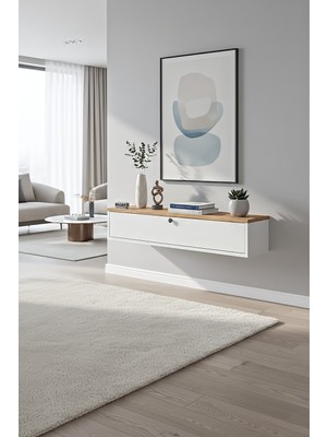 Bagax Tek Kapaklı Modern Dresuar Antre Hol Dekoratif Dresuar Mobilya 100 cm