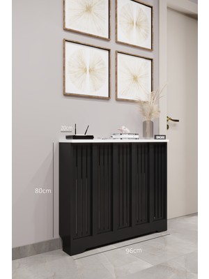 Bagax Efes Model, Siyah Üstü Beyaz Renk,iç Ölçü 96 cm Dış Ölçü 100 cm Petek Kaplama, Dresuar