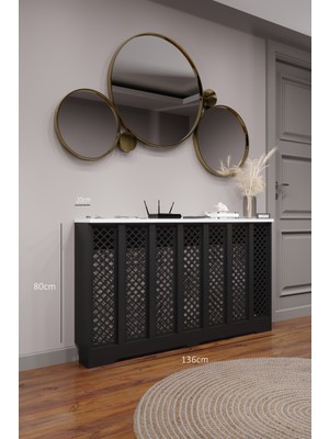 Bagax Zeugma Model, Siyah Üstü Beyaz Renk,iç Ölçü 136 cm Dış Ölçü 140 cm Petek Kaplama, Dresuar