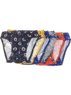 Tutku Erkek Çocuk Desenli Külot 6'lı Paket %100 Pamuk Renkli Rahat Tasarım