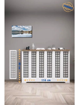 Bagax Petek Önü Dresuar Kaplama 116CM Çok Amaçlı Dolaplar Mobilya Kalorifer Petek Önü Kapatma Dekorasyon