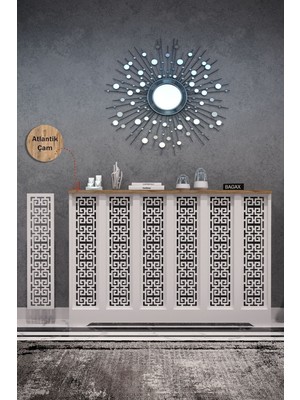 Bagax Petek Önü Dresuar Kaplama 116CM Çok Amaçlı Dolaplar Mobilya Kalorifer Petek Önü Kapatma Dekorasyon