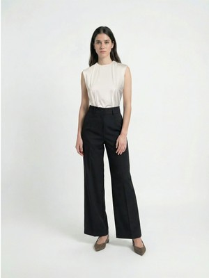 ALLDAY Siyah-Ütü Izli Palazzo Pantolon
