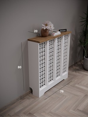 Bagax Ayasofya Model, Beyaz Üstü Çam Renk,iç Ölçü 76 cm Dış Ölçü 80 cm Petek Kaplama, Dresuar