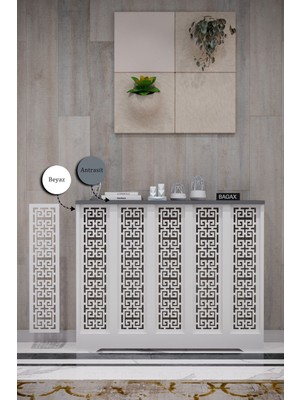 Bagax Karatay Model, Beyaz Üstü Antrasit Renk,iç Ölçü 96 cm Dış Ölçü 100 cm Petek Kaplama, Dresuar