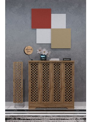 Bagax Perge Model, Çam Renk,iç Ölçü 76 cm Dış Ölçü 80 cm Petek Kaplama, Dresuar