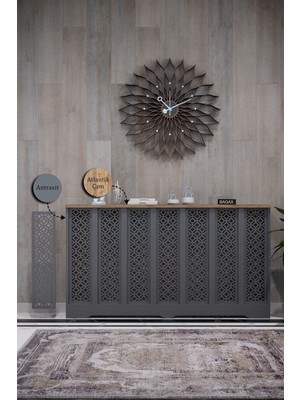 Bagax Pera Model, Antrasit Üstü Çam Renk,iç Ölçü 136 cm Dış Ölçü 140 cm Petek Kaplama, Dresuar