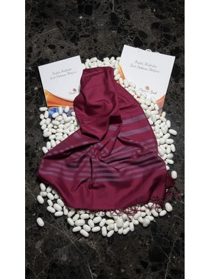 Kulplu Kadınlar Fuşya Desenli Ipek Şal (Model 2)