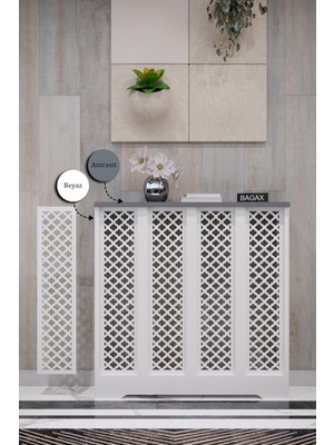 Bagax Zeugma Model, Beyaz Üstü Antrasit Renk,iç Ölçü 76 cm Dış Ölçü 80 cm Petek Kaplama, Dresuar