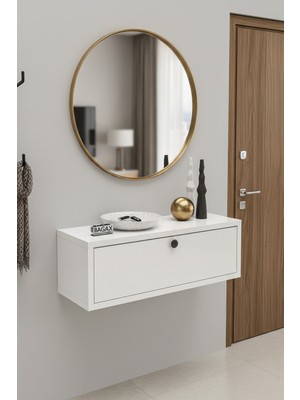 Bagax Tek Kapaklı Modern Dresuar Antre Hol Dekoratif Dresuar Mobilya 60 cm