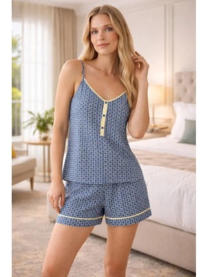 Zeyland Ince Askılı Dokuma Kumaş Kadın Şort Takım 149