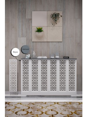 Bagax Karatay Model, Beyaz Üstü Antrasit Renk,iç Ölçü 116 cm Dış Ölçü 120 cm Petek Kaplama, Dresuar