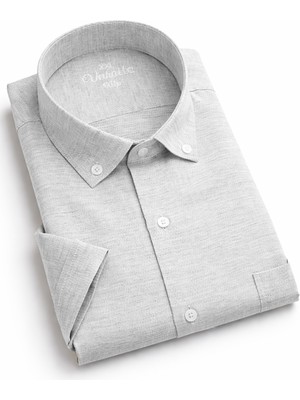 Varetta Erkek Gri Kısa Kollu Gömlek Büyük Beden Yazlık Geniş Kesim Cepli