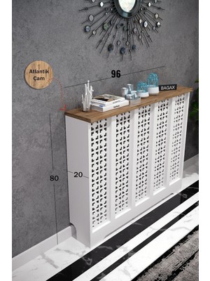 Bagax Truva Model, Beyaz Üstü Çam Renk,iç Ölçü 96 cm Dış Ölçü 100 cm Petek Kaplama, Dresuar