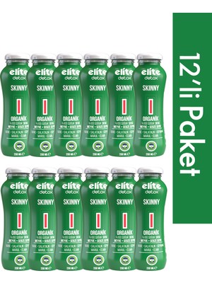 Elite Naturel 12'li Organik Skinny %100 Meyve-Sebze Suyu 200 ml