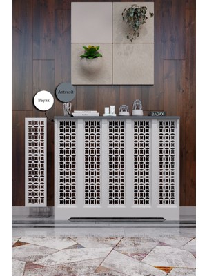 Bagax Ayasofya Model, Beyaz Üstü Antrasit Renk,iç Ölçü 96 cm Dış Ölçü 100 cm Petek Kaplama, Dresuar