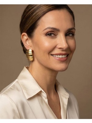 Uretti - Nerman 4053 6916 Gold Oval Küpe