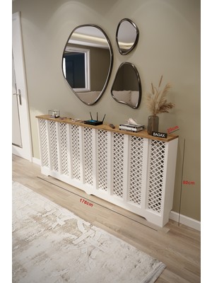 Bagax Zeugma Model, Beyaz Üstü Çam Renk,iç Ölçü 176 cm Dış Ölçü 180 cm Petek Kaplama, Dresuar