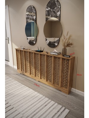 Bagax Pera Model, Çam Renk,iç Ölçü 176 cm Dış Ölçü 180 cm Petek Kaplama, Dresuar