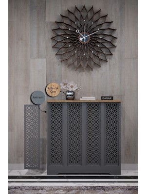 Bagax Pera Model, Antrasit Üstü Çam Renk,iç Ölçü 76 cm Dış Ölçü 80 cm Petek Kaplama, Dresuar