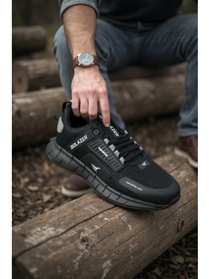 Solazer Erkek Rahat Sneaker Günlük Siyah-Beyaz Spor Ayakkabı