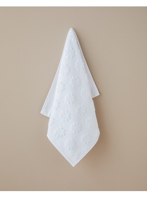 English Home Calm Daisy Pamuk Yüz Havlusu 50X80 cm Beyaz