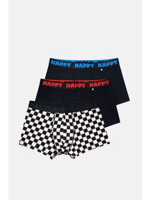 Happy Socks -  Erkek Çok Renkli Karışık Desenli 3\'lü Boxer Seti