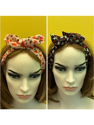 Gönülden Tasarım 2 Adet Yıldızlı Renkli Saç Tokası Saç Bandı