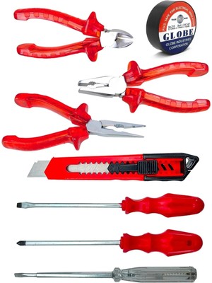 Moonshop 3 Lü Pense Set 3 Lü Tornavida Takımı Elektrik Bandı Falçata Hediiyeli Set...