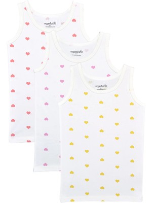 Organickid Hearts Kız Çocuk Atlet Seti 3'lü